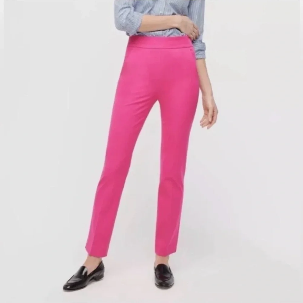 NWT J. Crew Remi Pant Bi-Stretch Cotton Straight leg Pink Business Casual sz 4